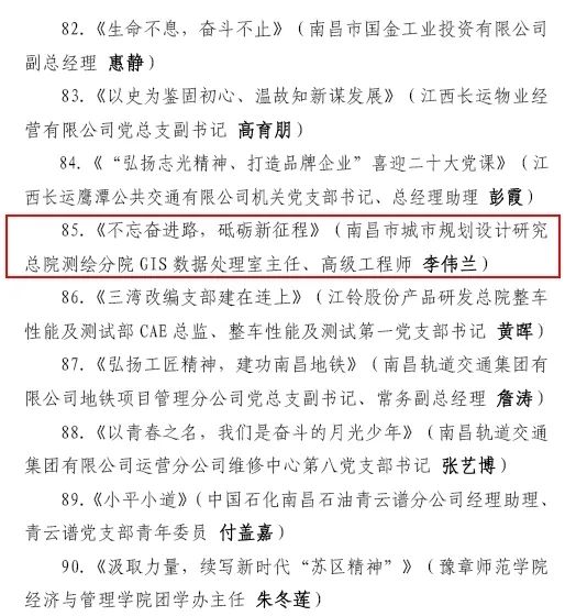 市城规总院微党课《不忘奋进路，，，砥砺新征程》被评选为南昌市2022年度“优异微党课”_w66国际app